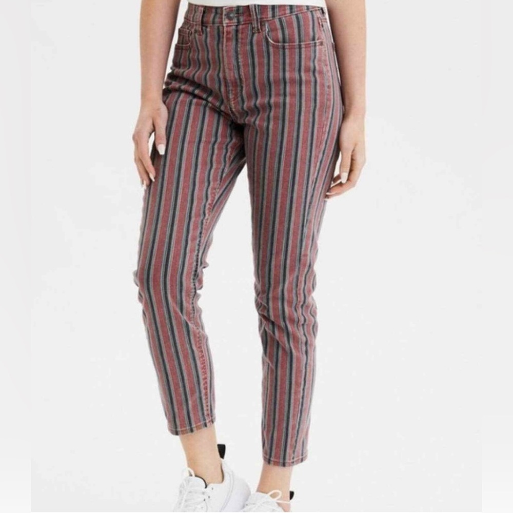 American Eagle Pinstripe Mom Jeans
